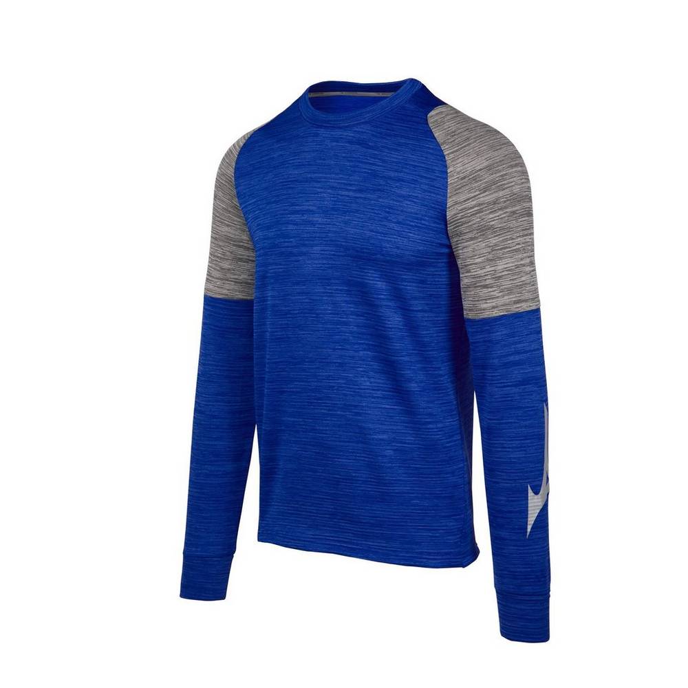 Camisetas Mizuno Velocity Long Sleeve Crew Hombre Azul Real Baratas WSMV-15207